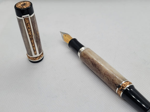 Carabou antler fountain pen