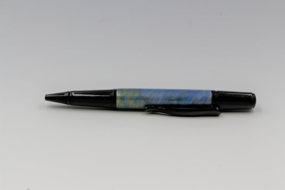 blue and gold twist pen